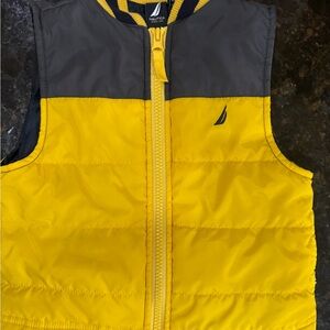Nautica Yellow and Black Puffer Vest